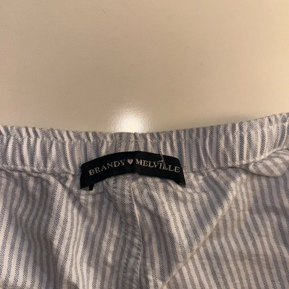 Brandy Melville Striped Blue and White Shorts - Picture 2 of 3